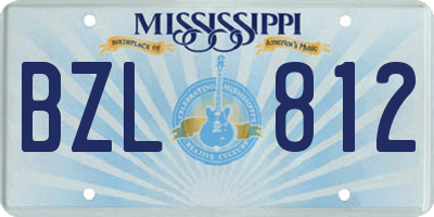 MS license plate BZL812
