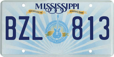 MS license plate BZL813