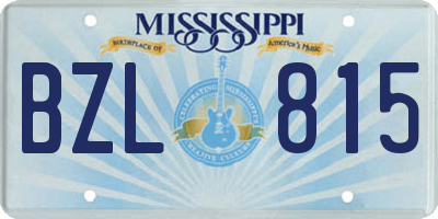 MS license plate BZL815