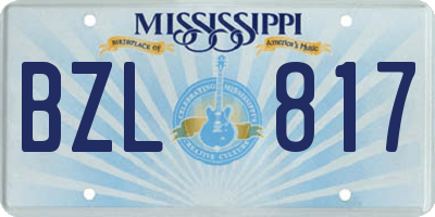 MS license plate BZL817
