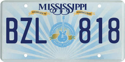 MS license plate BZL818