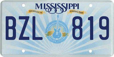 MS license plate BZL819