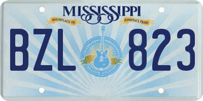 MS license plate BZL823