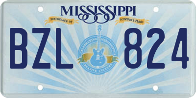 MS license plate BZL824