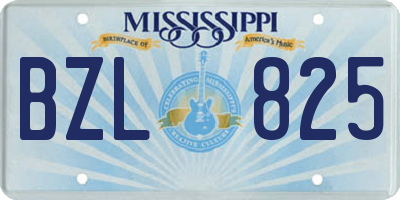 MS license plate BZL825