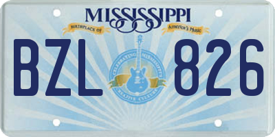 MS license plate BZL826