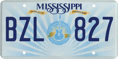 MS license plate BZL827