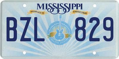 MS license plate BZL829