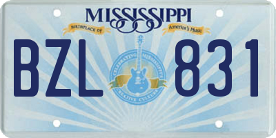 MS license plate BZL831