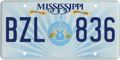 MS license plate BZL836