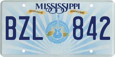 MS license plate BZL842