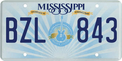 MS license plate BZL843