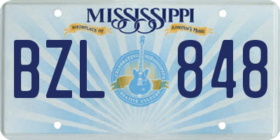 MS license plate BZL848