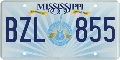 MS license plate BZL855