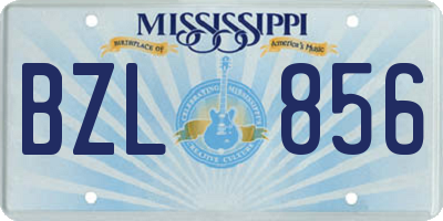 MS license plate BZL856