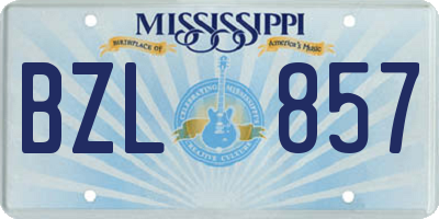MS license plate BZL857