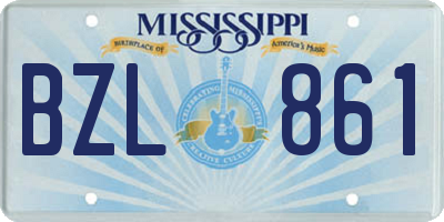 MS license plate BZL861