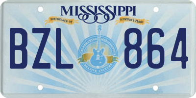 MS license plate BZL864