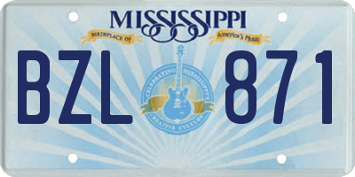 MS license plate BZL871