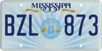 MS license plate BZL873