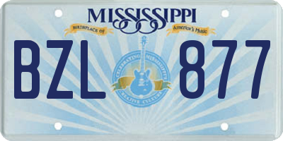 MS license plate BZL877