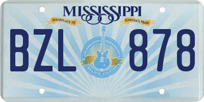 MS license plate BZL878