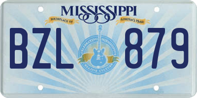 MS license plate BZL879