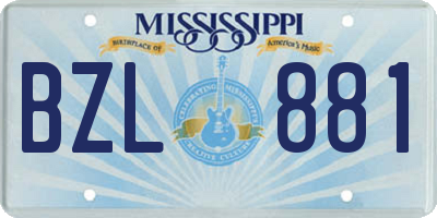 MS license plate BZL881