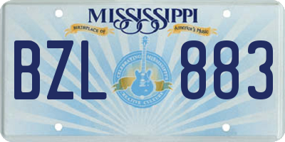 MS license plate BZL883