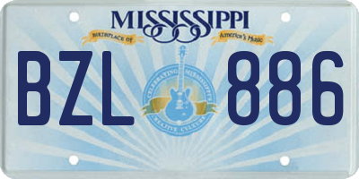 MS license plate BZL886