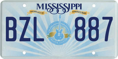 MS license plate BZL887