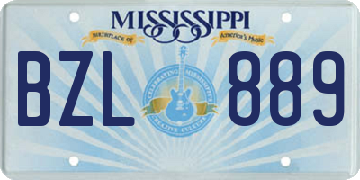 MS license plate BZL889