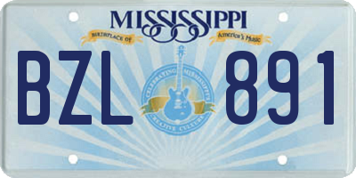 MS license plate BZL891