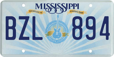 MS license plate BZL894