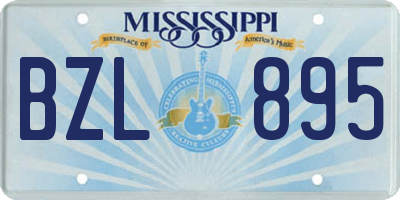 MS license plate BZL895
