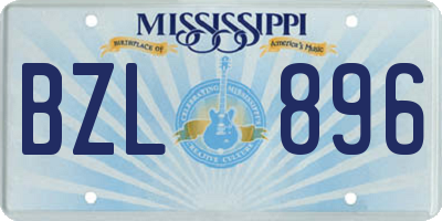 MS license plate BZL896
