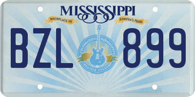 MS license plate BZL899