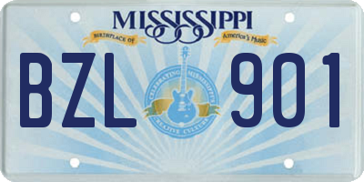 MS license plate BZL901