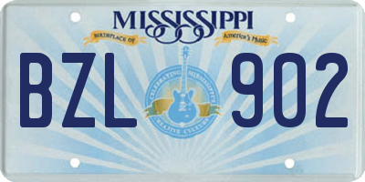 MS license plate BZL902
