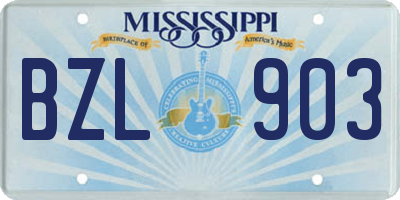 MS license plate BZL903