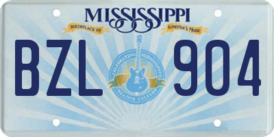 MS license plate BZL904