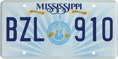 MS license plate BZL910