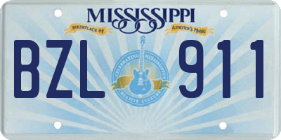 MS license plate BZL911