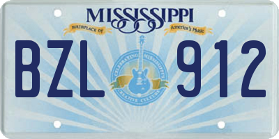 MS license plate BZL912
