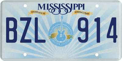 MS license plate BZL914