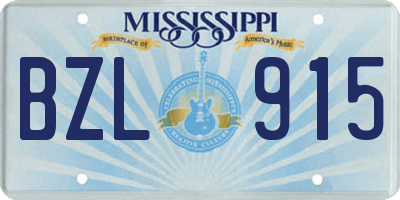 MS license plate BZL915