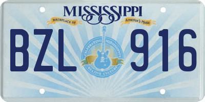 MS license plate BZL916