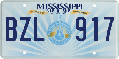 MS license plate BZL917