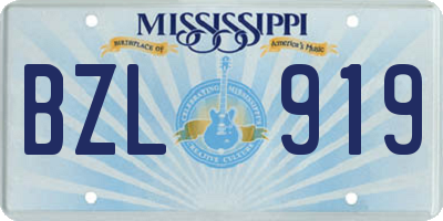 MS license plate BZL919