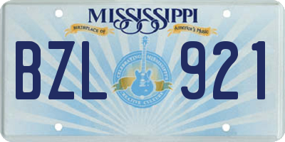 MS license plate BZL921